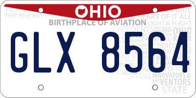 OH license plate GLX8564