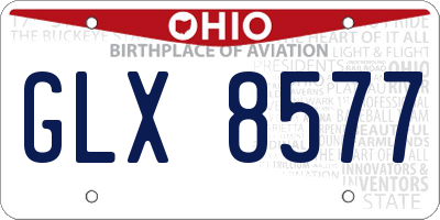 OH license plate GLX8577
