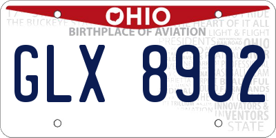 OH license plate GLX8902