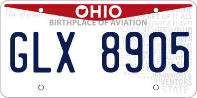 OH license plate GLX8905