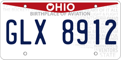OH license plate GLX8912