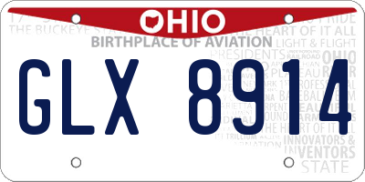 OH license plate GLX8914