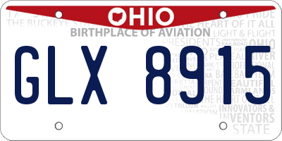 OH license plate GLX8915
