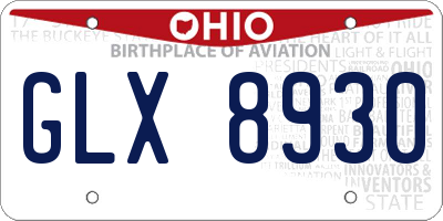 OH license plate GLX8930