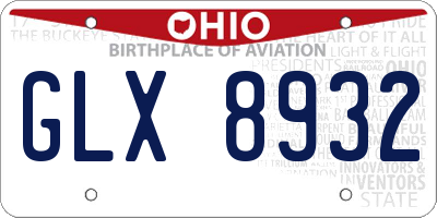 OH license plate GLX8932