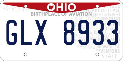 OH license plate GLX8933