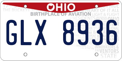OH license plate GLX8936