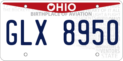 OH license plate GLX8950
