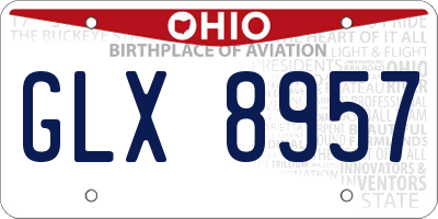 OH license plate GLX8957