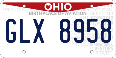 OH license plate GLX8958