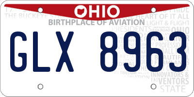 OH license plate GLX8963