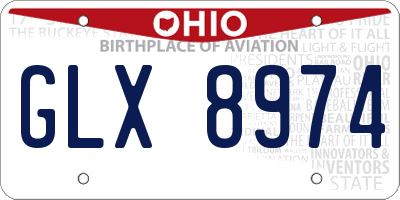 OH license plate GLX8974