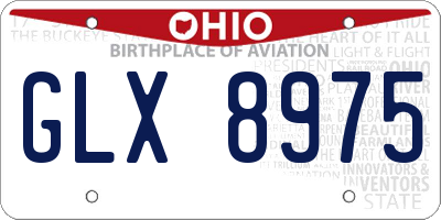 OH license plate GLX8975