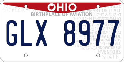 OH license plate GLX8977