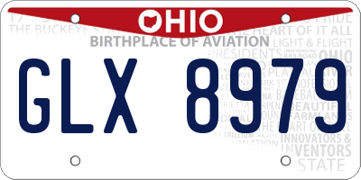 OH license plate GLX8979