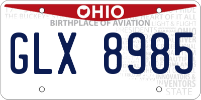 OH license plate GLX8985