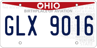 OH license plate GLX9016