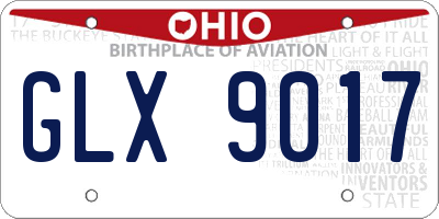 OH license plate GLX9017