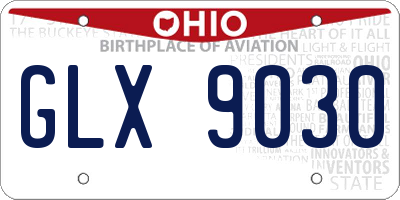 OH license plate GLX9030