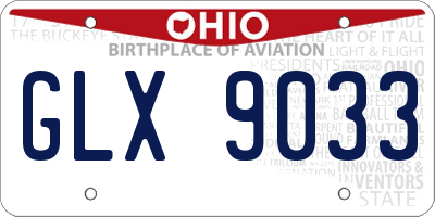 OH license plate GLX9033