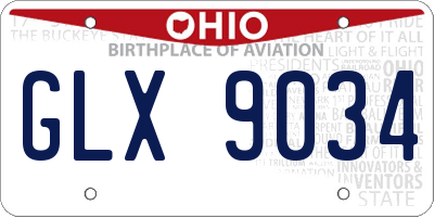 OH license plate GLX9034