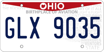 OH license plate GLX9035
