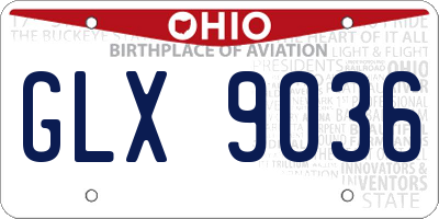 OH license plate GLX9036