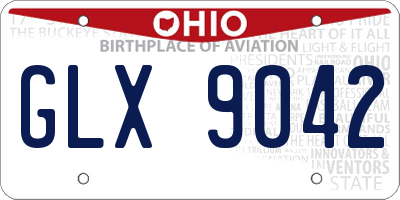 OH license plate GLX9042
