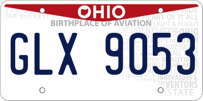 OH license plate GLX9053