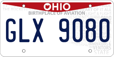 OH license plate GLX9080