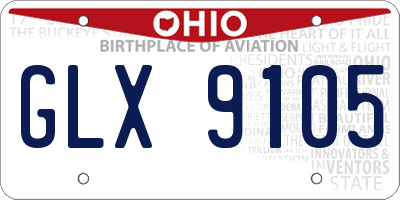 OH license plate GLX9105
