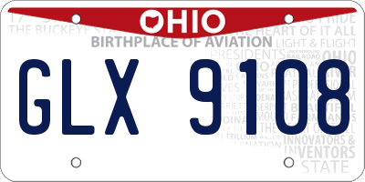 OH license plate GLX9108