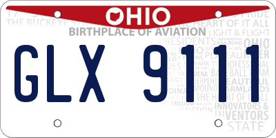 OH license plate GLX9111