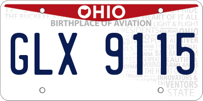 OH license plate GLX9115
