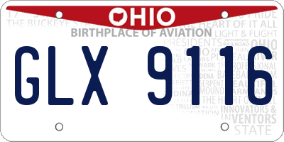 OH license plate GLX9116