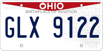 OH license plate GLX9122