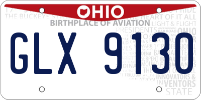 OH license plate GLX9130