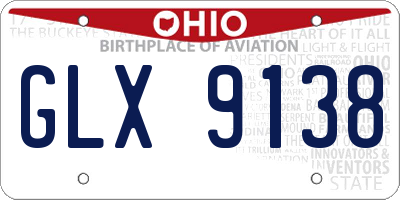 OH license plate GLX9138