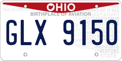 OH license plate GLX9150