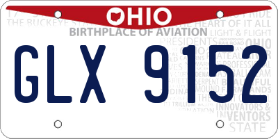 OH license plate GLX9152