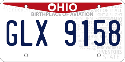 OH license plate GLX9158