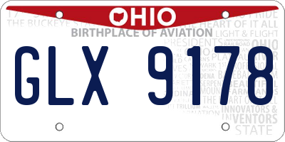 OH license plate GLX9178