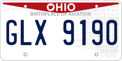 OH license plate GLX9190