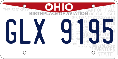 OH license plate GLX9195