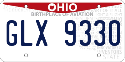 OH license plate GLX9330
