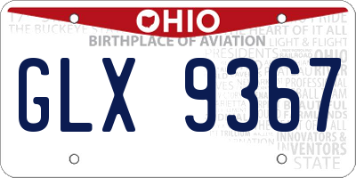 OH license plate GLX9367