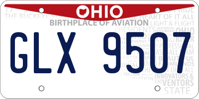 OH license plate GLX9507