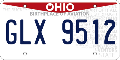 OH license plate GLX9512