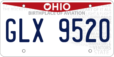 OH license plate GLX9520