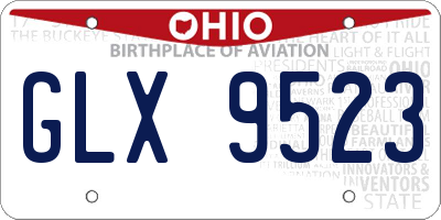 OH license plate GLX9523